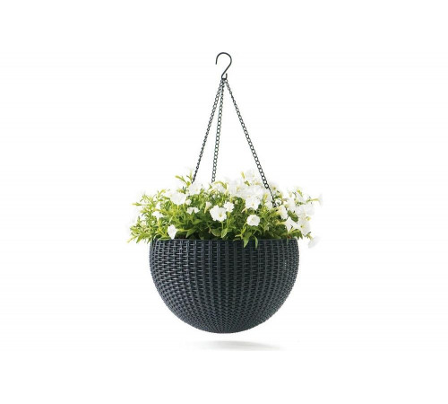 Подвесное кашпо Keter Rattan Style Hanging графит 229545