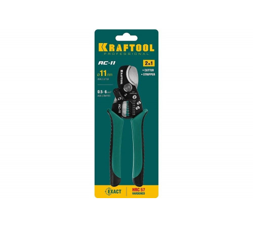 KRAFTOOL 168 мм, до 11 мм, кабелерез со съемником изоляции RC-11 22696-2 KRAFTOOL 168 мм, до 11 мм, кабелерез со съемником изоляции RC-11 22696-2