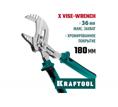 Клещи переставные-гаечный ключ KRAFTOOL Vise-wrench 180 мм 22066