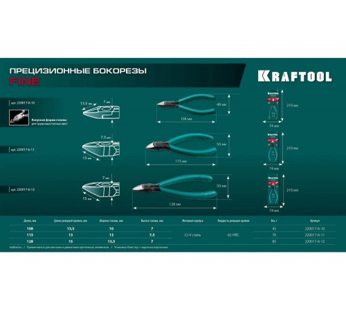 Прецизионные бокорезы KRAFTOOL Precision чистый рез 115 мм 220017-6-11_z01 Прецизионные бокорезы KRAFTOOL Precision чистый рез 115 мм 220017-6-11_z01