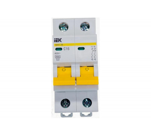 Автомат IEK ВА47-29 2п, 16А, C, 4.5кА