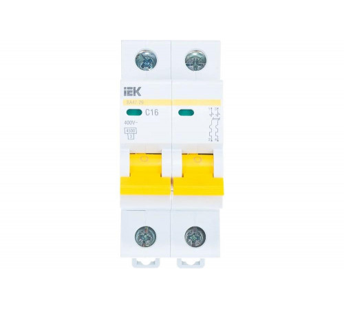 Автомат IEK ВА47-29 2п, 16А, C, 4.5кА