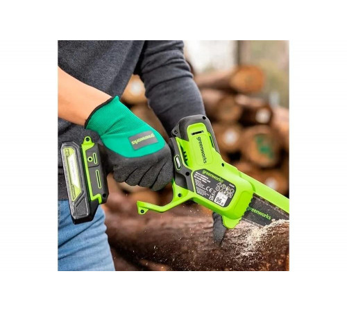 Аккумуляторная цепная мини пила GreenWorks 24V, 10 см, без АКБ и ЗУ 2008207 Аккумуляторная цепная мини пила GreenWorks 24V, 10 см, без АКБ и ЗУ 2008207