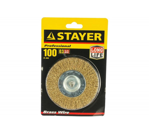 Дисковая латунированная щетка STAYER 0.3х100 мм 35114-100_z01