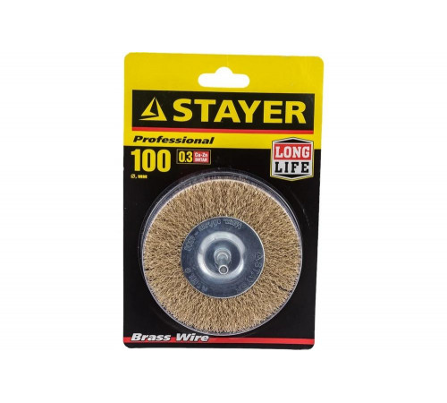 Дисковая латунированная щетка STAYER 0.3х100 мм 35114-100_z01
