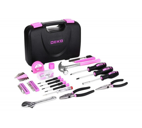 Набор инструментов для дома DEKO TZ100 PINK 100шт. 065-0340 Набор инструментов для дома DEKO TZ100 PINK 100шт. 065-0340