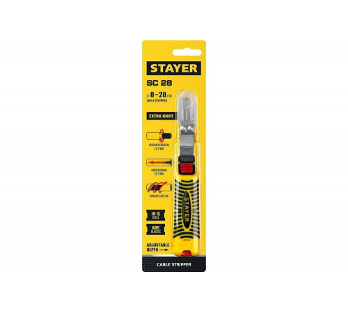 STAYER 8-28 мм, стриппер SC-28 для снятия изоляции кабелей 2-45303_z01 Master STAYER 8-28 мм, стриппер SC-28 для снятия изоляции кабелей 2-45303_z01 Master