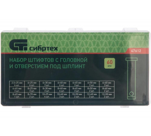 Штифты СИБРТЕХ 47612 - надежные и эффективные крепежные элементы Штифты СИБРТЕХ 47612 - надежные и эффективные крепежные элементы