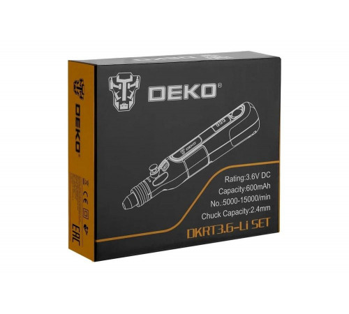 Аккумуляторный гравер DEKO  DKRT3.6-Li SET