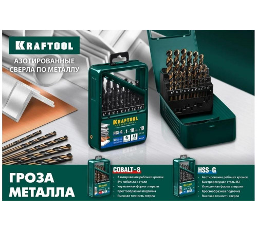 KRAFTOOL Ø 9 х 125 мм, HSS-G, сталь М2 (S6-5-2), класс A, сверло по металлу 29651-9 Pro KRAFTOOL Ø 9 х 125 мм, HSS-G, сталь М2 (S6-5-2), класс A, сверло по металлу 29651-9 Pro