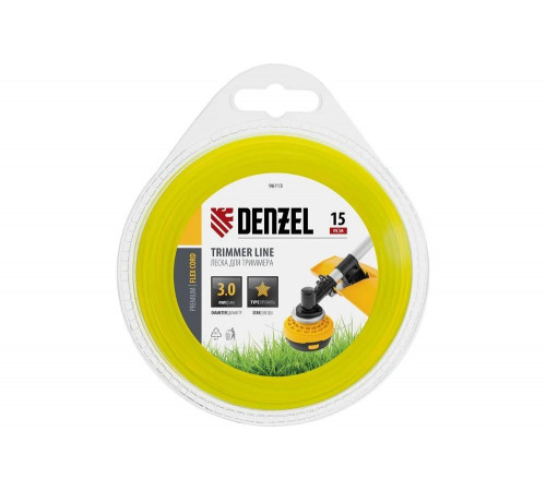 Denzel FLEX CORD - надежная леска для триммера 0.11, 155мм, 130мм, 30мм, Арт. 96113 Denzel FLEX CORD - надежная леска для триммера 0.11, 155мм, 130мм, 30мм, Арт. 96113