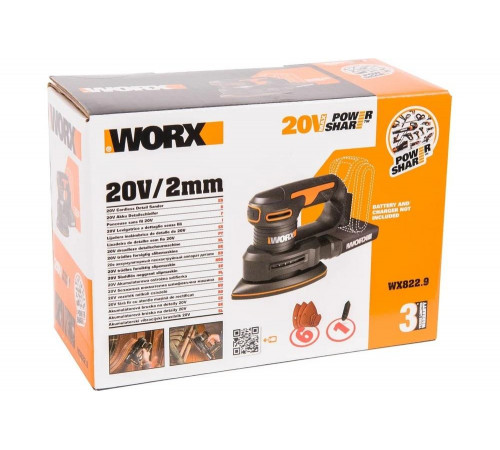 Аккумуляторная виброшлифмашина WORX WX822.9
