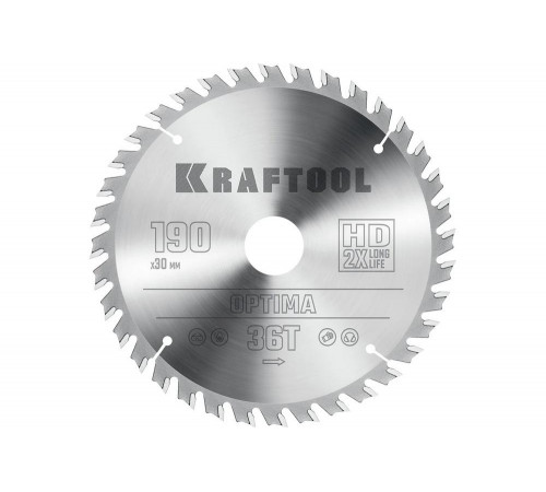 Диск пильный по дереву KRAFTOOL Optima 190x30 мм, 36Т 36951-190-30