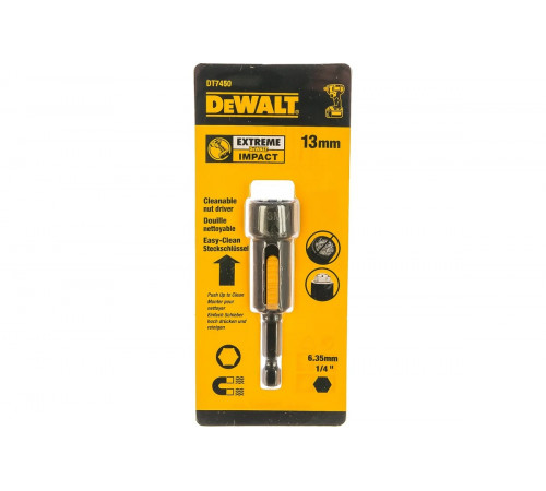 Торцевой ключ магнитный 13 мм, DEWALT IMPACT Easy Clean DT7450