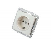1-местная розетка IEK Brite рс11-1-0-брж с заземлением, без защитных шторок, 16А, жемчуг BR-R11-16-K36