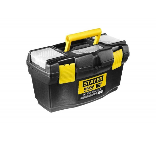 STAYER 410 x 210 x 230 мм (16"), пластиковый, ящик для инструментов VEGA-16 38105-16_z03 STAYER 410 x 210 x 230 мм (16"), пластиковый, ящик для инструментов VEGA-16 38105-16_z03