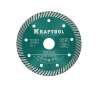 Диск алмазный отрезной турбо по бетону и кирпичу KRAFTOOL Turbo 125х22 мм 36682-125