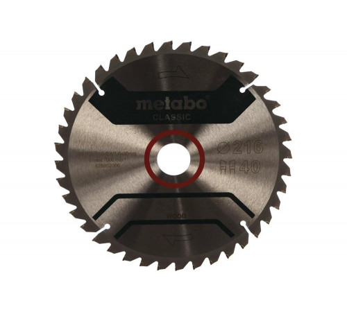 Диск пильный Precision Cut Classic (216x30 мм; 40Z; WZ 5neg; блистер) Metabo 628652000 Диск пильный Precision Cut Classic (216x30 мм; 40Z; WZ 5neg; блистер) Metabo 628652000