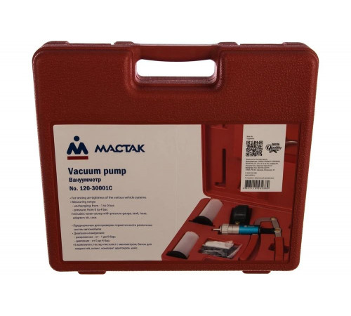 Вакуумметр, от -1 до 4 бар, комплект адаптеров МАСТАК 120-30001C