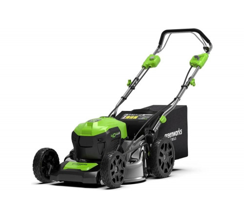 Газонокосилка аккумуляторная GreenWorks 40V, 46см, самоходная, бесщеточная, c 1хАКБ 4 Ач c USB и ЗУ 2506807USB4 Газонокосилка аккумуляторная GreenWorks 40V, 46см, самоходная, бесщеточная, c 1хАКБ 4 Ач c USB и ЗУ 2506807USB4