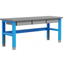 Промышленный металлический стол 2000 мм Верстакофф PLC (RAL5015 и RAL7037) 115003