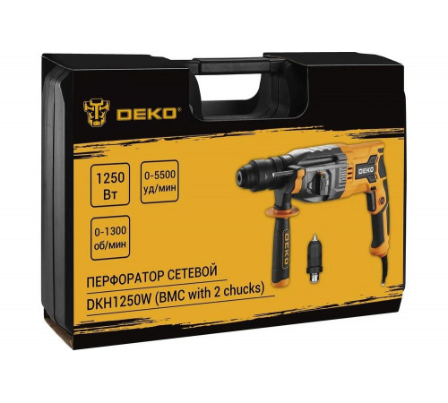 Перфоратор DEKO DKH1250W в кейсе, с дополнительным патроном, 1250 Вт 063-4366 Перфоратор DEKO DKH1250W в кейсе, с дополнительным патроном, 1250 Вт 063-4366