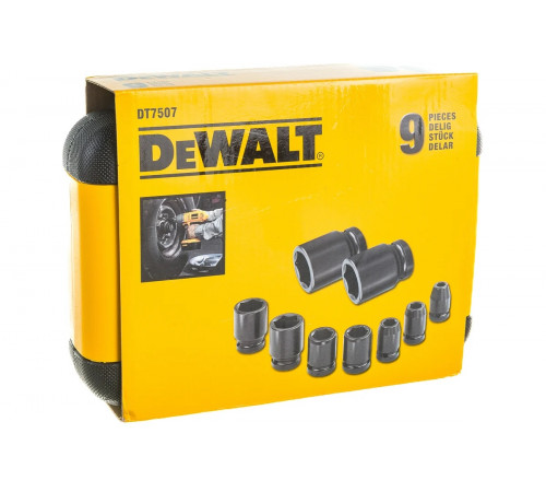 Набор ударных торцевых головок (10-27 мм; 1/2"; 9 шт.) DEWALT DT7507