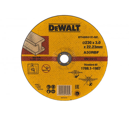 Круг отрезной по металлу INDUSTRIAL (230х22,2 мм) DEWALT DT42601Z