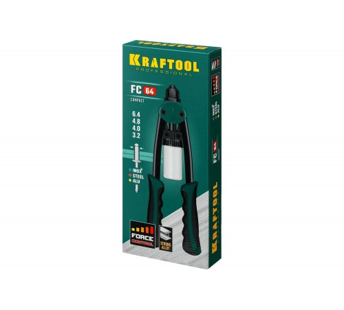 KRAFTOOL заклепки 3.2-6.4 мм из алюминия, стали, нерж. cтали, усиленный литой корпус, заклепочник двуручный 31160_z01 KRAFTOOL заклепки 3.2-6.4 мм из алюминия, стали, нерж. cтали, усиленный литой корпус, заклепочник двуручный 31160_z01