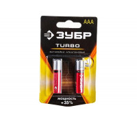 Щелочная батарейка Зубр 1.5 В, тип ААА, 2 шт, Turbo 59211-2C_z01
