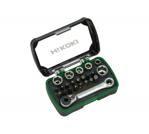 Набор бит и головок HiKOKI 24 предмета в пластиковом футляре 750362 Набор бит и головок HiKOKI 24 предмета в пластиковом футляре 750362