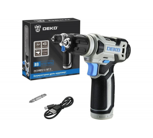 Аккумуляторная дрель-шуруповерт DEKO ZKCD80FU-Li SET 3 063-4128