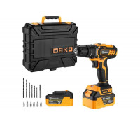 Аккумуляторная ударная дрель-шуруповерт DEKO DKCD20 Impact 20 В, 2х4.0 Ач 063-4420
