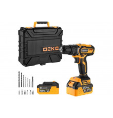 Аккумуляторная ударная дрель-шуруповерт DEKO DKCD20 Impact 20 В, 2х4.0 Ач 063-4420