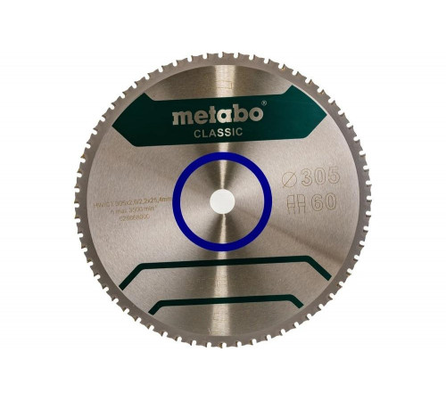 Диск пильный SteelCutClassic (305x25.4 мм; 60FZFA/FZFA) Metabo 628668000