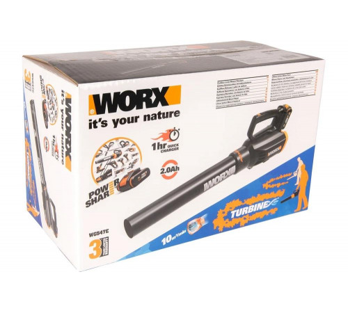 Аккумуляторная воздуходувка WORX AIR TURBINE 20В 1х2.0 А*ч и ЗУ WG547E