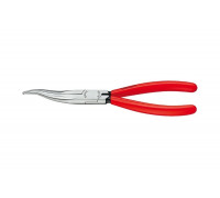 Плоскогубцы механика Knipex плоскокруглые изогнутые губки, 200 мм, обливные ручки KN-3831200