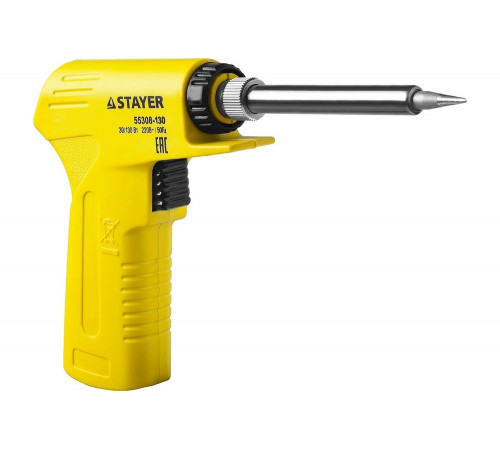 STAYER 30/130 Вт, двухкомпонентная рукоятка, электропаяльник Proterm 55308-130 Professional STAYER 30/130 Вт, двухкомпонентная рукоятка, электропаяльник Proterm 55308-130 Professional