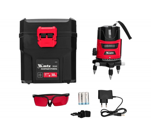 Лазерный уровень MTX crx-30r, 30 м, красный луч, батарейки, резьба 5/8" 35030 Лазерный уровень MTX crx-30r, 30 м, красный луч, батарейки, резьба 5/8" 35030