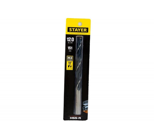 STAYER Ø 12 х 151 мм, сверло спиральное по металлу 29602-12 Professional STAYER Ø 12 х 151 мм, сверло спиральное по металлу 29602-12 Professional