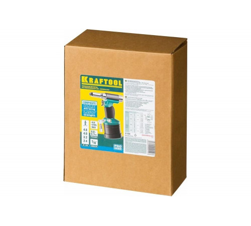 KRAFTOOL 2.4-4.8 мм, заклепочник пневматический ARC-48 Vacuum-Lock 31188