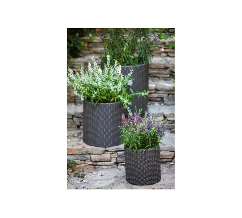 Комплект кашпо Keter S+M+L CYLINDER PLANTERS коричневое, 3 шт. 17197934КР