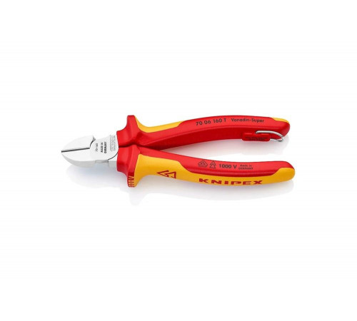 Кусачки боковые со страховочным креплением 160 мм KNIPEX KN-7006160TBK