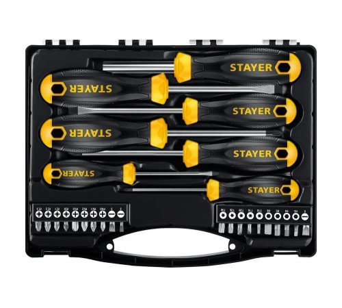 STAYER Hercules-K27 27 предм., Набор отверток с насадками (25827) STAYER Hercules-K27 27 предм., Набор отверток с насадками (25827)