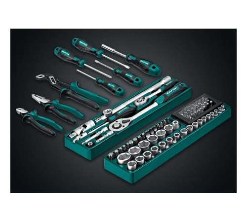 Универсальный набор инструмента KRAFTOOL Grand-99 1/2"+1/4" 99 предм. 27978-H99