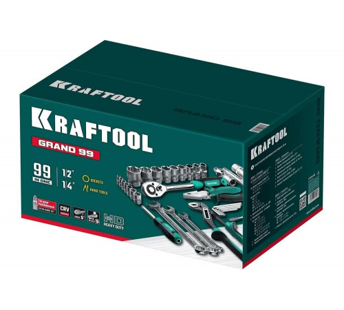 Универсальный набор инструмента KRAFTOOL Grand-99 1/2"+1/4" 99 предм. 27978-H99