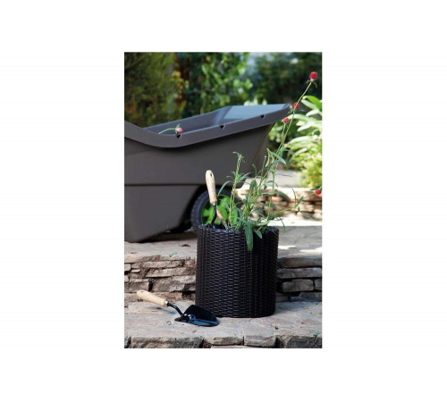 Кашпо KETER Cylinder Planter S графит 229120 Кашпо KETER Cylinder Planter S графит 229120