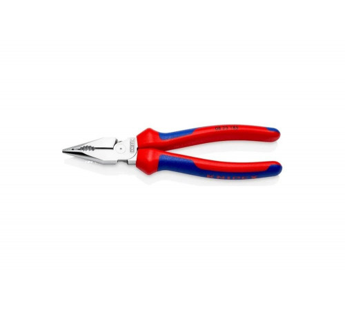 Комбинированные остроконечные плоскогубцы KNIPEX с удлинёнными губками, длина 185 мм, хром, 2-комп ручки KN-0825185 Комбинированные остроконечные плоскогубцы KNIPEX с удлинёнными губками, длина 185 мм, хром, 2-комп ручки KN-0825185