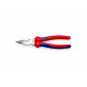 Комбинированные остроконечные плоскогубцы KNIPEX с удлинёнными губками, длина 185 мм, хром, 2-комп ручки KN-0825185