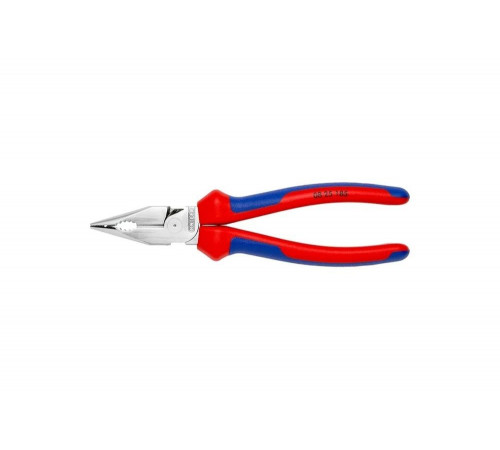 Комбинированные остроконечные плоскогубцы KNIPEX с удлинёнными губками, длина 185 мм, хром, 2-комп ручки KN-0825185 Комбинированные остроконечные плоскогубцы KNIPEX с удлинёнными губками, длина 185 мм, хром, 2-комп ручки KN-0825185